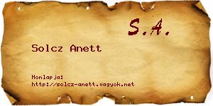 Solcz Anett névjegykártya